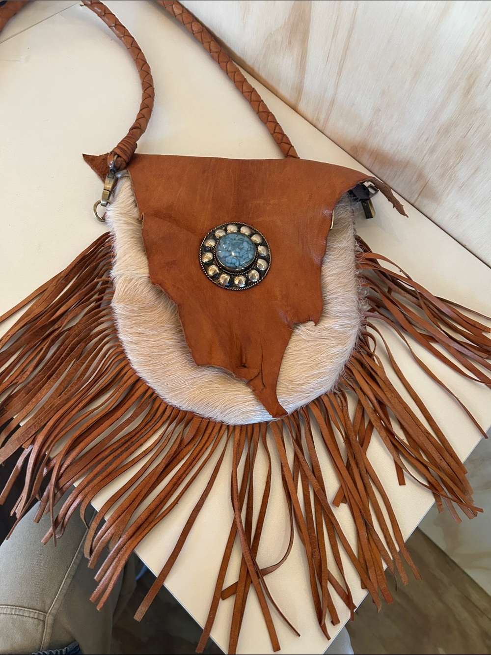 Artisan Leather Crossbody Tote Bag I’m